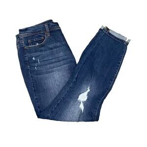 Indigo Rein Juniors Women's Super High Rise Distressed Skinny Jeans, 3 (25x27)